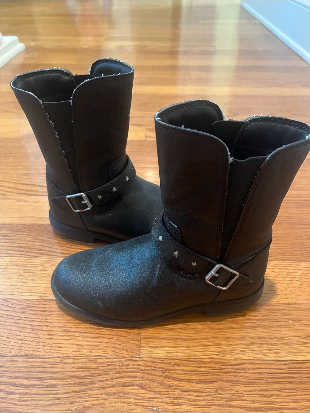 Stride Rite Black Kids Star-Accent Buckle Boots
